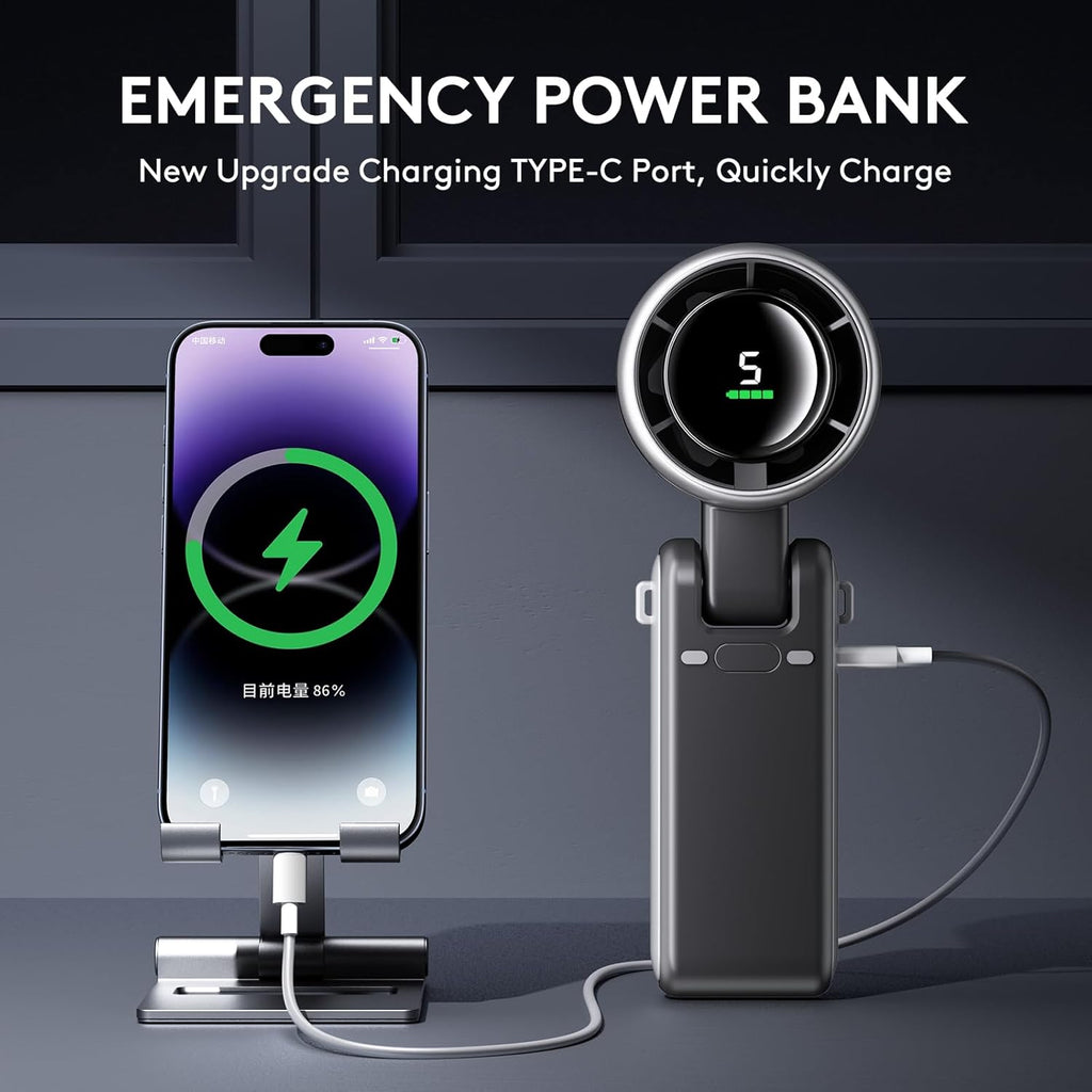 5000mAh 3-in-1 Turbo Handheld Fan