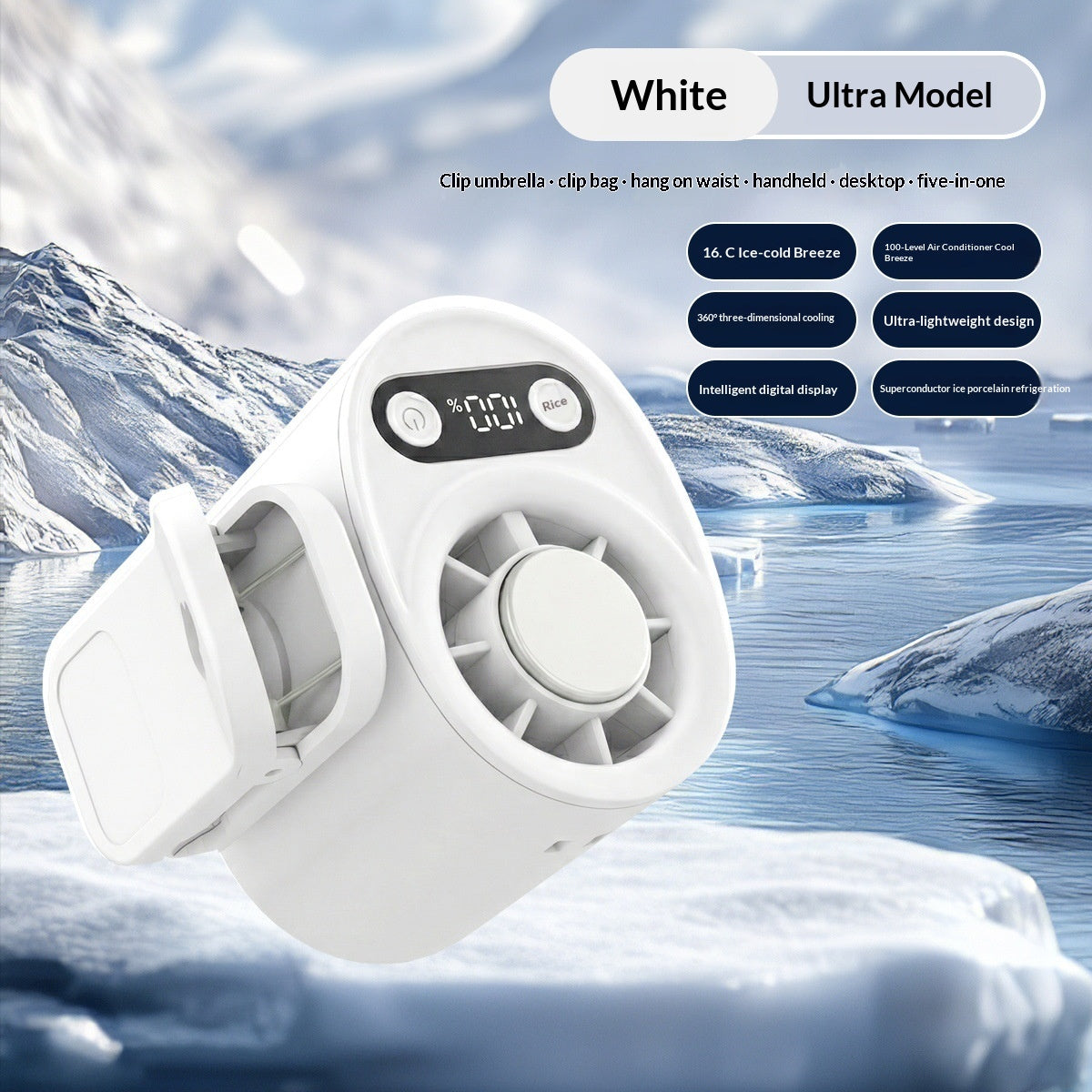 Ice-Pack Waist & Neck-Hanging Cooling Fan